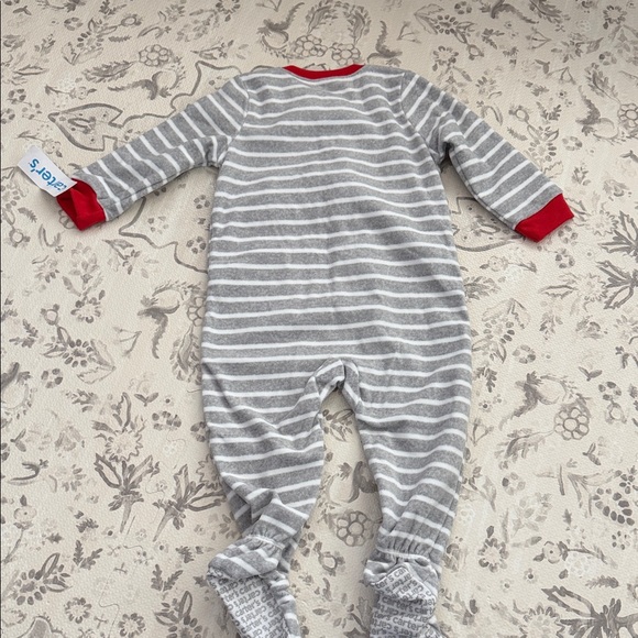 Carter's Striped Gray and Red Mickey Mouse Footie - Picture 2 of 5